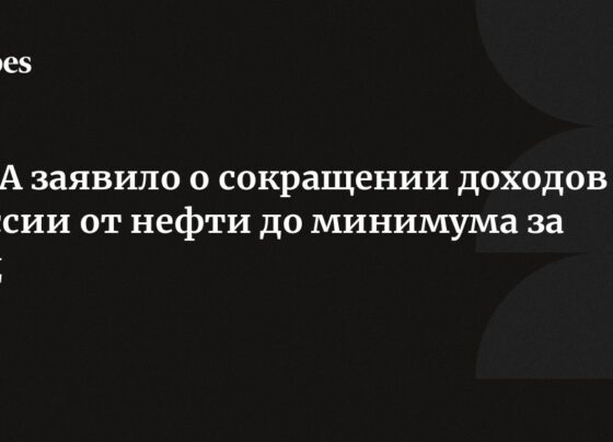 МЭА заявило о сокращении доходов России от нефти до минимума за год