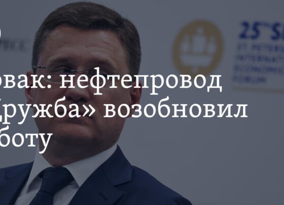 Новак: нефтепровод «Дружба» возобновил работу - URA.RU