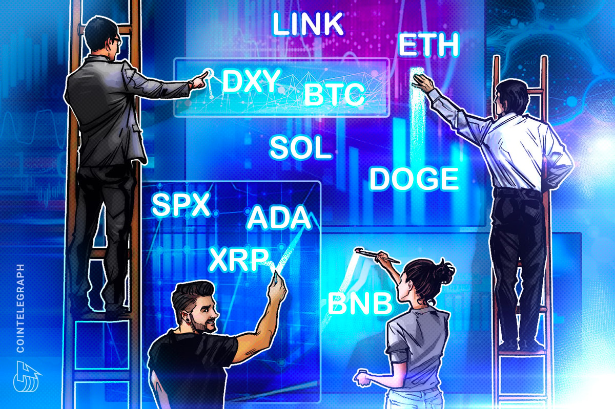 SPX, DXY, BTC, ETH, BNB, XRP, SOL, ADA, DOGE, LINK