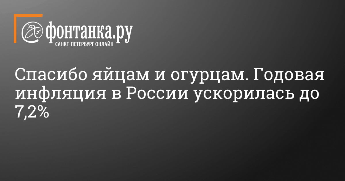 Годовая инфляция в России ускорилась до 7,2% – 15 ноября 2023