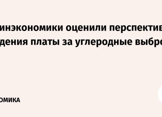 В Минэкономики считают необходимым введение платы за углерод - Ведомости