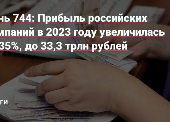 Прибыль российских компаний в 2023 году увеличилась на 35%, до 33,3 трлн рублей — Деньги на vc.ru