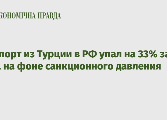 Экспорт из Турции в РФ упал на 33% за год, на фоне санкционного давления - Экономическая правда