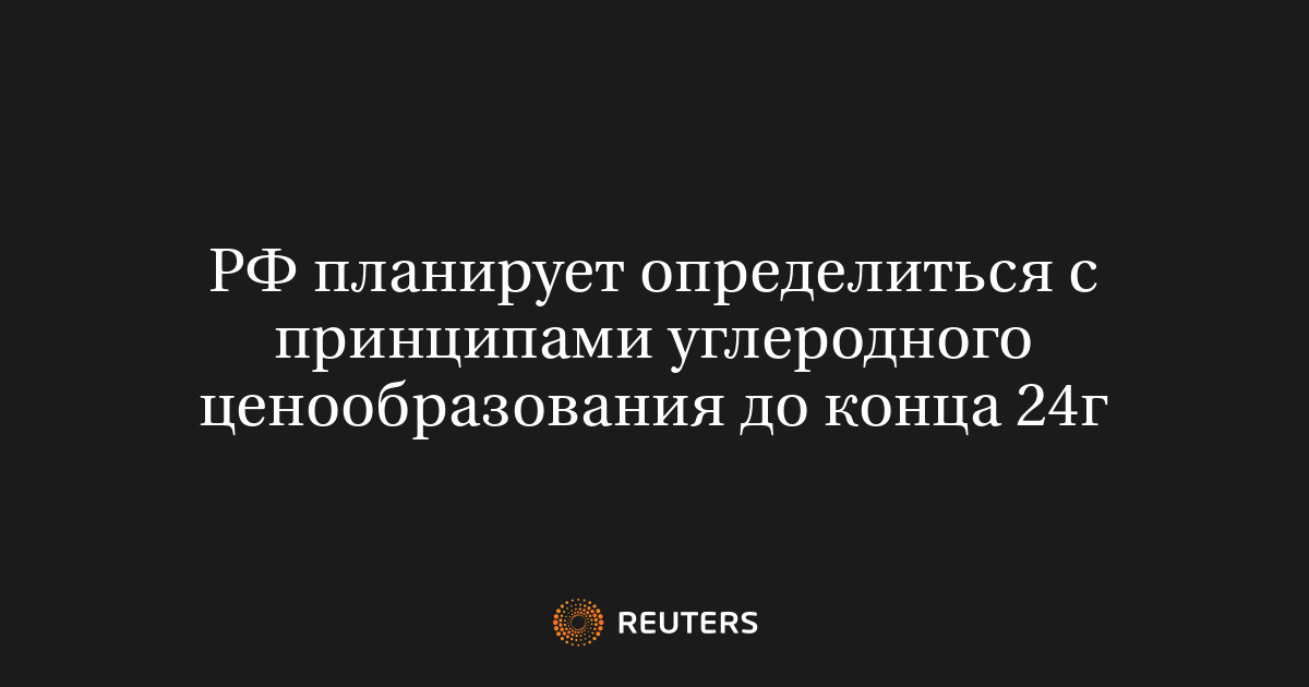 РФ планирует определиться с принципами углеродного ценообразования до конца 24г