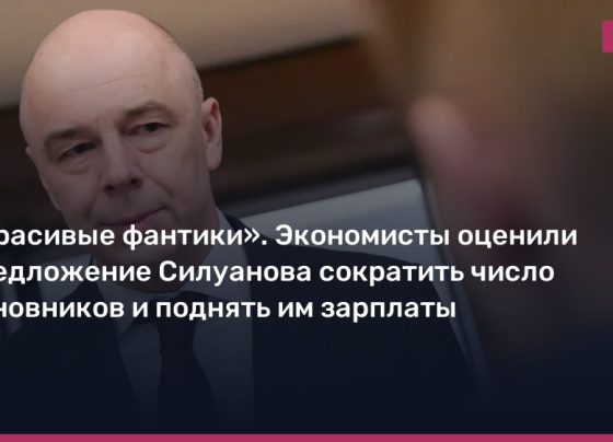 «Красивые фантики». Экономисты оценили предложение Силуанова сократить число чиновников и поднять им зарплаты