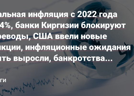 Реальная инфляция с 2022 года 71,4%, банки Киргизии блокируют переводы, США ввели новые санкции, инфляционные ожидания опять выросли, банкротства стартапов в США выросли в 7 раз!