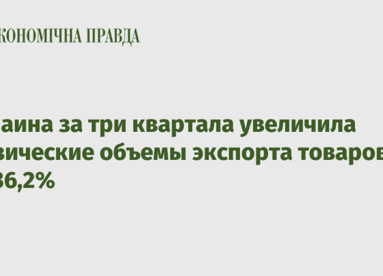 Украина за три квартала увеличила физические объемы экспорта товаров на 36,2% - Экономическая правда