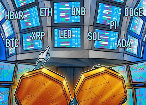 BTC, ETH, XRP, BNB, SOL, ADA, DOGE, PI, LEO, HBAR