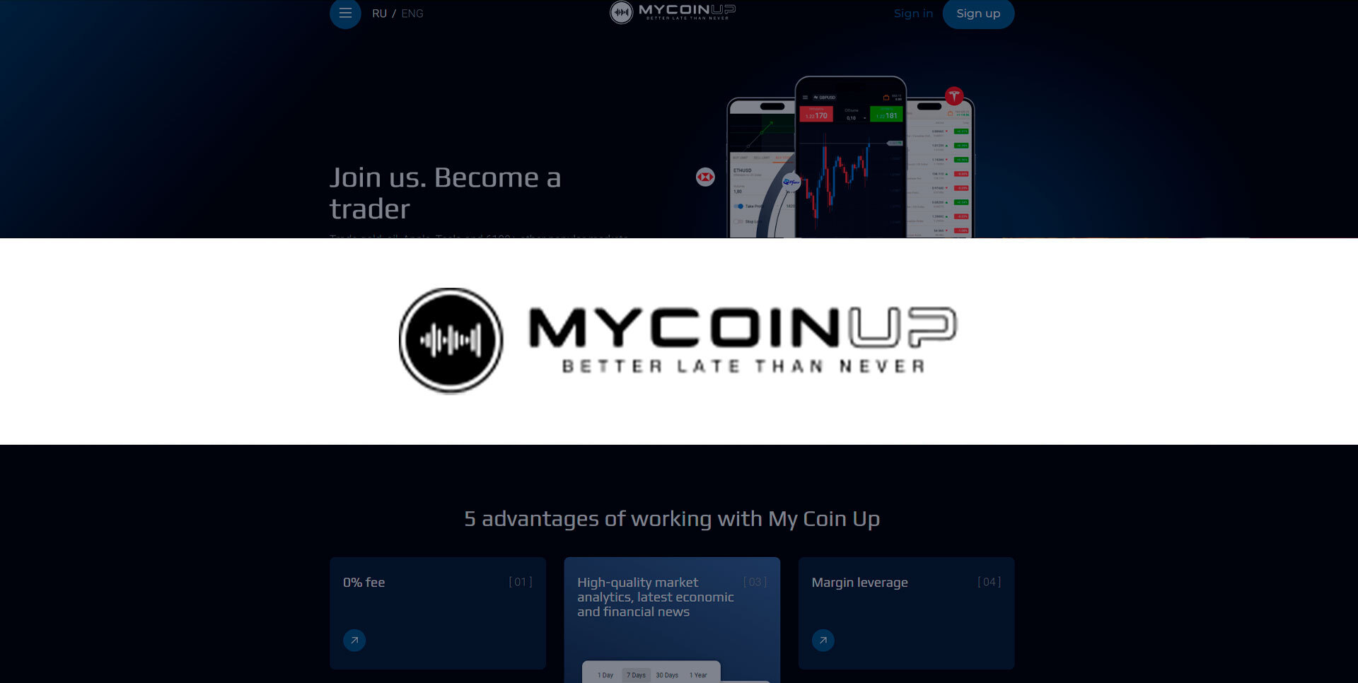 Короткий обзор брокера My Coin Up