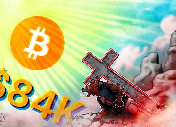 Биткойн рискует новый «Смертельный крест», поскольку цена BTC занимается сопротивлением 84 тысяч долларов США.