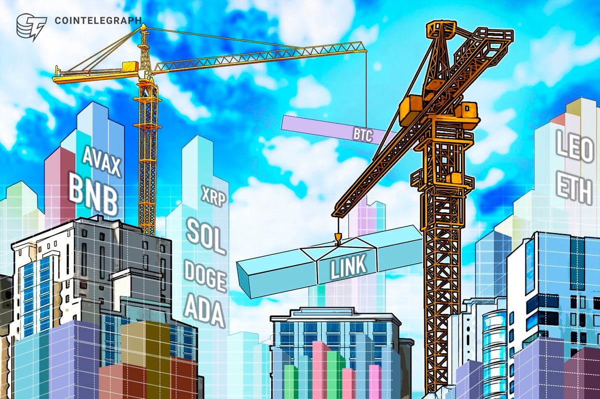 BTC, ETH, XRP, BNB, SOL, DOGE, ADA, LEO, LINK, AVAX