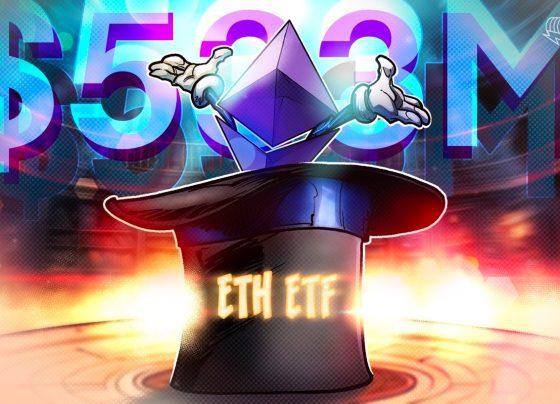 Spot Ether ETF Добавить 533 млн долларов, продлить 13-дневную серию притока