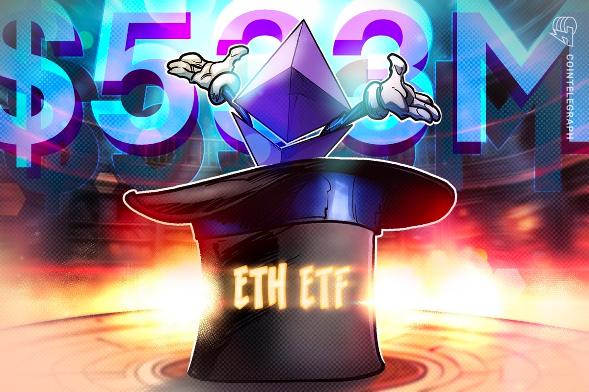 Spot Ether ETF Добавить 533 млн долларов, продлить 13-дневную серию притока