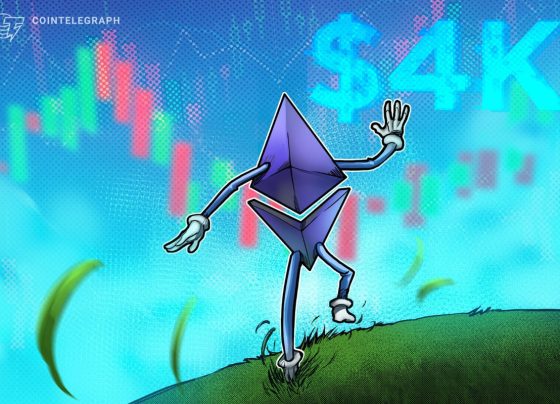 Эфир снова достигает 4000 долларов, так как доминирование на рыночную капитализацию Биткойн